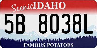 ID license plate 5B8038L
