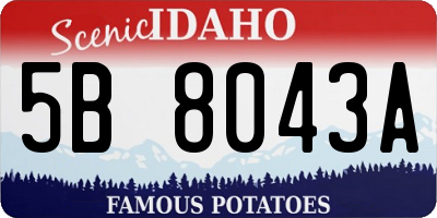 ID license plate 5B8043A