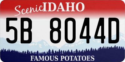 ID license plate 5B8044D