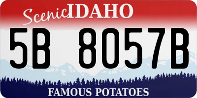 ID license plate 5B8057B