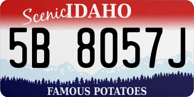 ID license plate 5B8057J