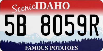 ID license plate 5B8059R