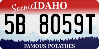 ID license plate 5B8059T