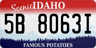 ID license plate 5B8063I