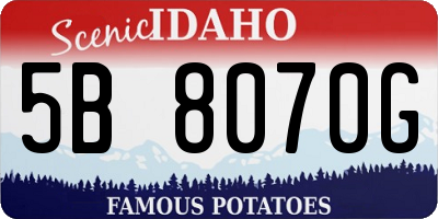 ID license plate 5B8070G