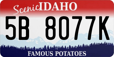 ID license plate 5B8077K