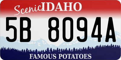 ID license plate 5B8094A