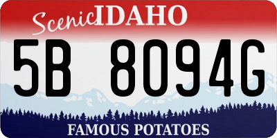 ID license plate 5B8094G