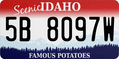 ID license plate 5B8097W