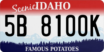 ID license plate 5B8100K