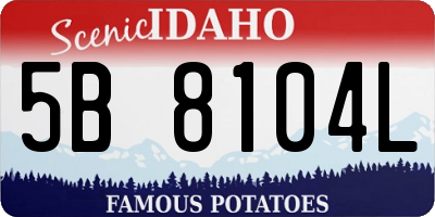 ID license plate 5B8104L