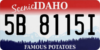 ID license plate 5B8115I