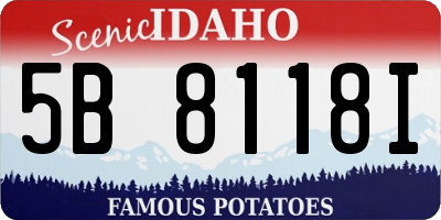 ID license plate 5B8118I