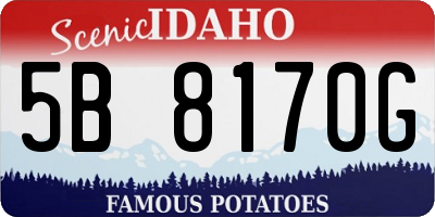 ID license plate 5B8170G