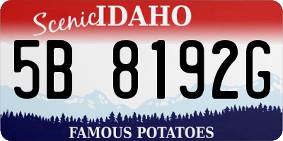 ID license plate 5B8192G