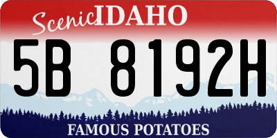 ID license plate 5B8192H