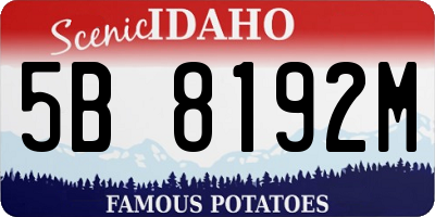 ID license plate 5B8192M
