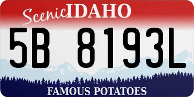 ID license plate 5B8193L