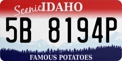 ID license plate 5B8194P