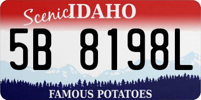 ID license plate 5B8198L