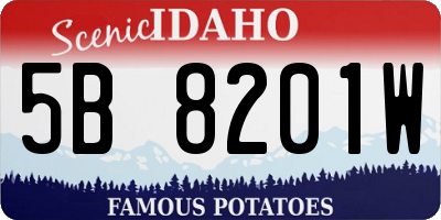 ID license plate 5B8201W
