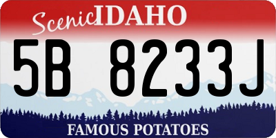 ID license plate 5B8233J