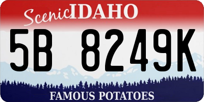 ID license plate 5B8249K