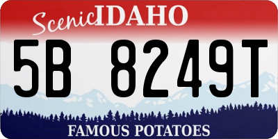 ID license plate 5B8249T