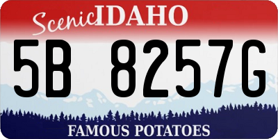 ID license plate 5B8257G
