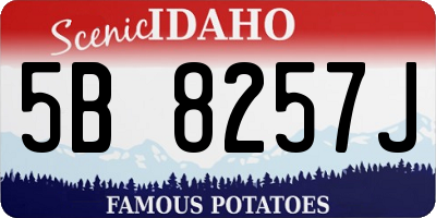 ID license plate 5B8257J