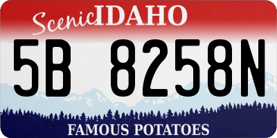 ID license plate 5B8258N