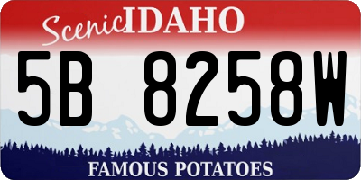 ID license plate 5B8258W