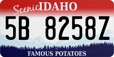 ID license plate 5B8258Z