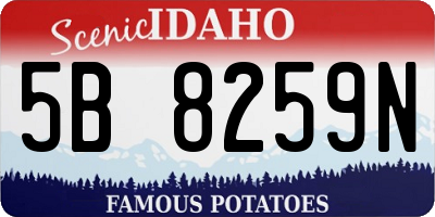 ID license plate 5B8259N