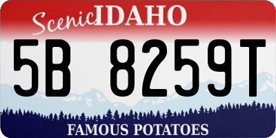 ID license plate 5B8259T