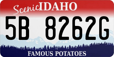 ID license plate 5B8262G