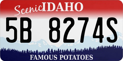 ID license plate 5B8274S