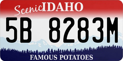 ID license plate 5B8283M