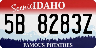 ID license plate 5B8283Z