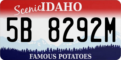 ID license plate 5B8292M