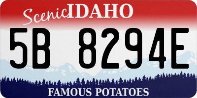 ID license plate 5B8294E