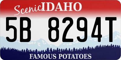 ID license plate 5B8294T