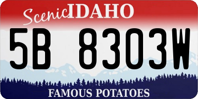 ID license plate 5B8303W