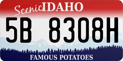ID license plate 5B8308H