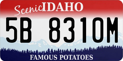 ID license plate 5B8310M