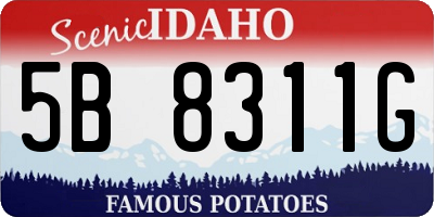 ID license plate 5B8311G