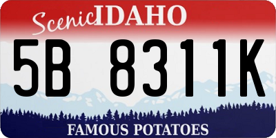 ID license plate 5B8311K