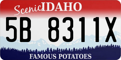 ID license plate 5B8311X