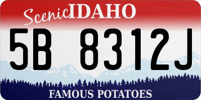 ID license plate 5B8312J
