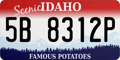 ID license plate 5B8312P